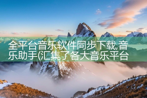 全平台音乐软件同步下载