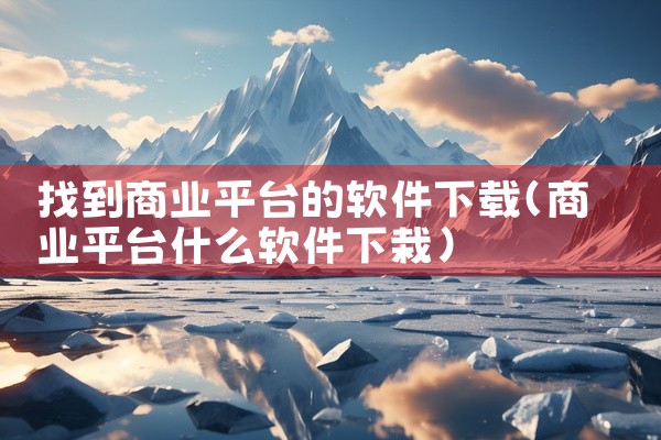 找到商业平台的软件下载