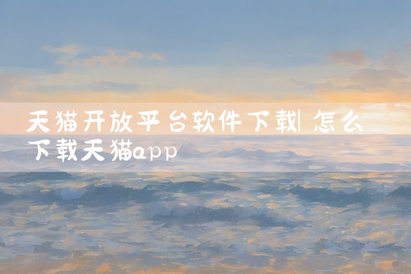 天猫开放平台软件下载
