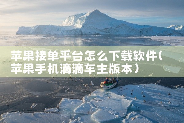 苹果接单平台怎么下载软件