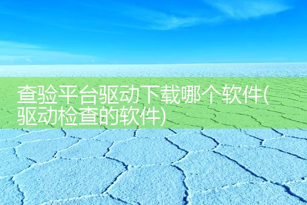 查验平台驱动下载哪个软件