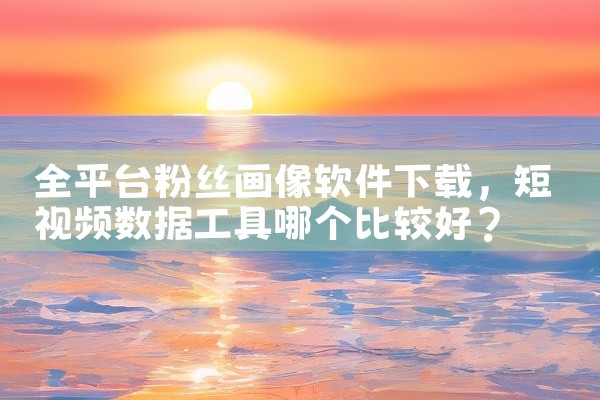 全平台粉丝画像软件下载