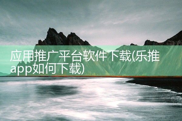 应用推广平台软件下载