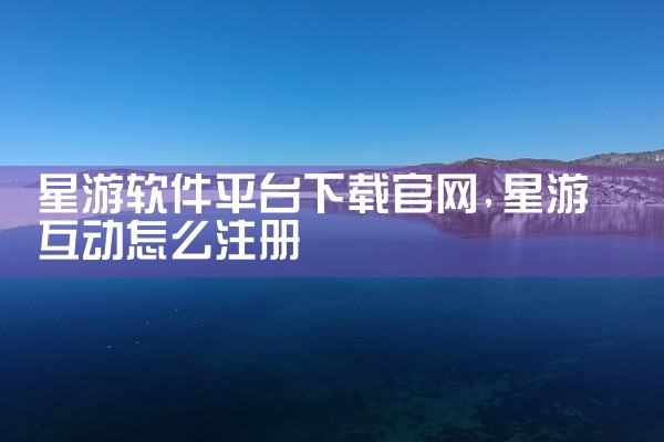 星游软件平台下载官网